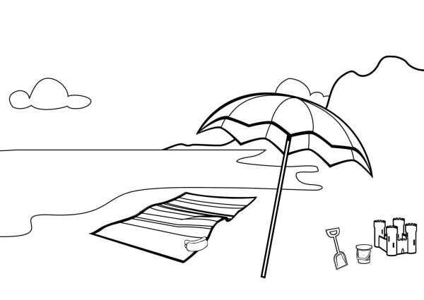 Летний пейзаж раскраска