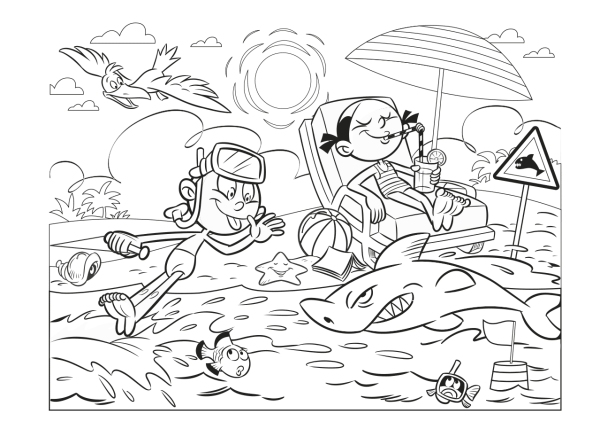 Детские раскраски пляж