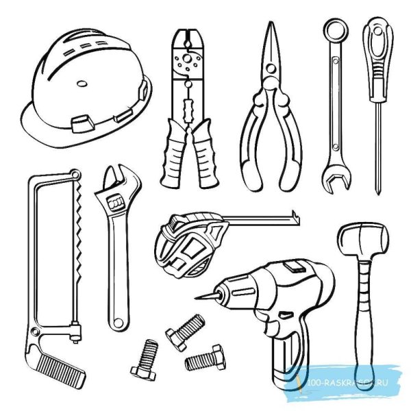Инструменты раскраска для детей