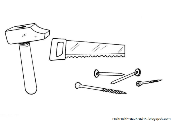 Раскраска столярные инструменты