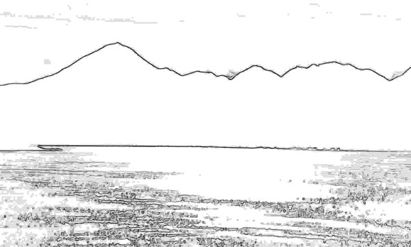 Нарисовать карандашом море и Горизонт