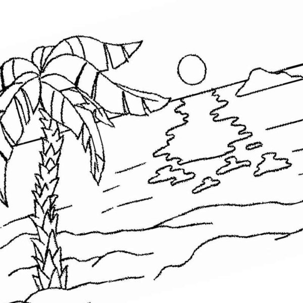 Раскраска пейзаж море