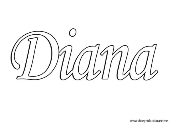 Раскраска имя Диана