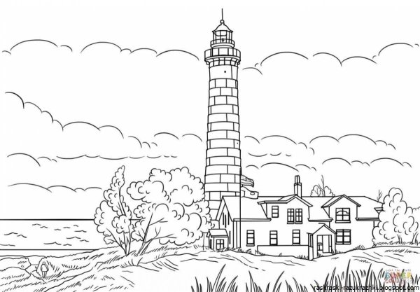 Пейзаж карандашом раскраска