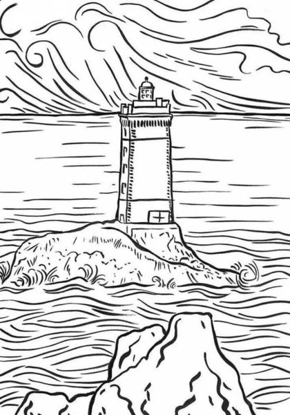 В море. Раскраска