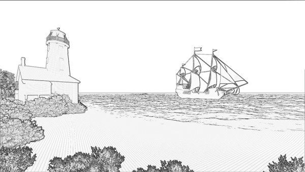 Берег моря эскиз