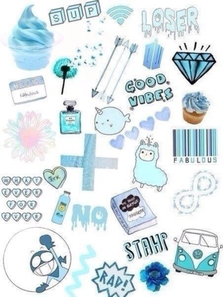 Наклейки голубая тема
