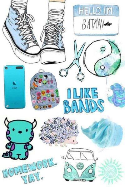 Стикеры синяя тема