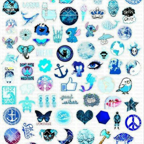 Наклейки голубого цвета