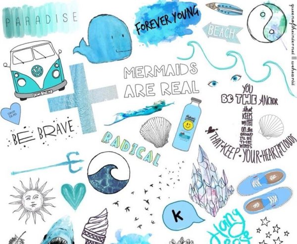 Стикеры голубая тема