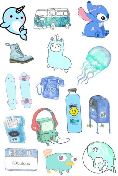 Стикеры синяя тема