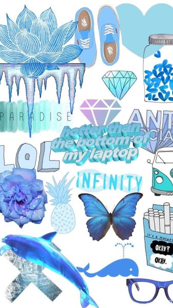 Стикеры голубая тема