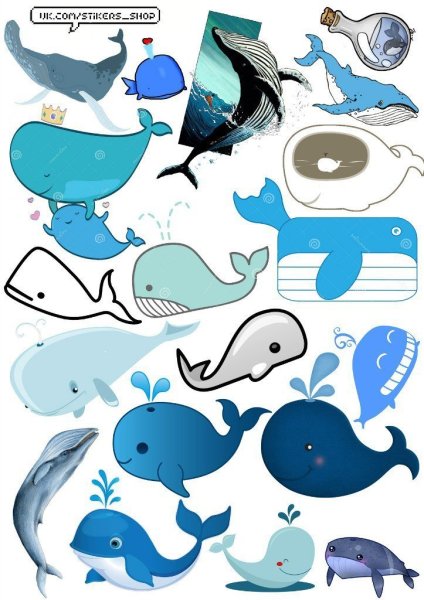 Синие Стикеры для распечатки