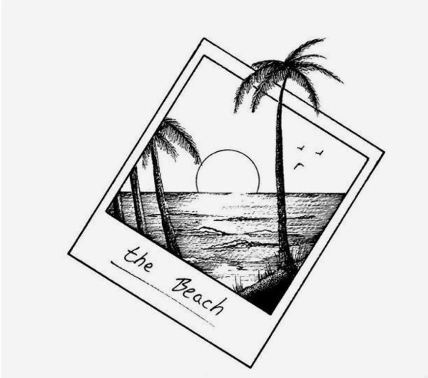 Тату полароид эскиз