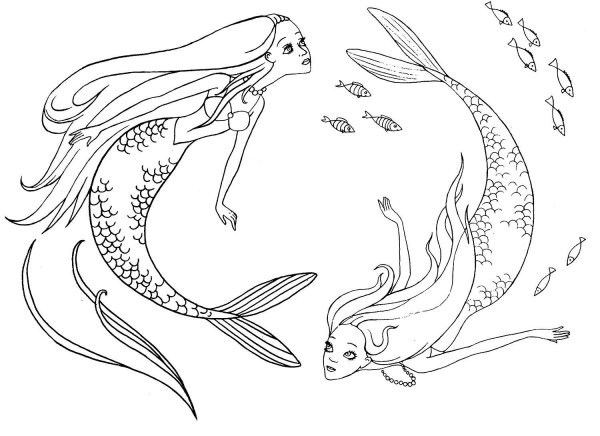 Раскраски для девочек русалки
