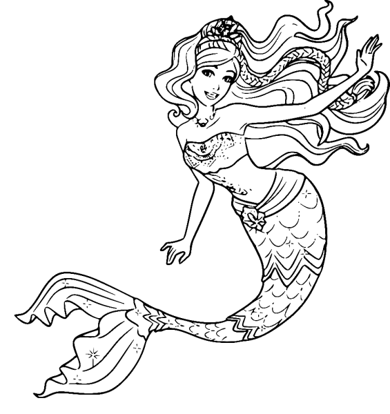 Разукрашки Барби Русалочка