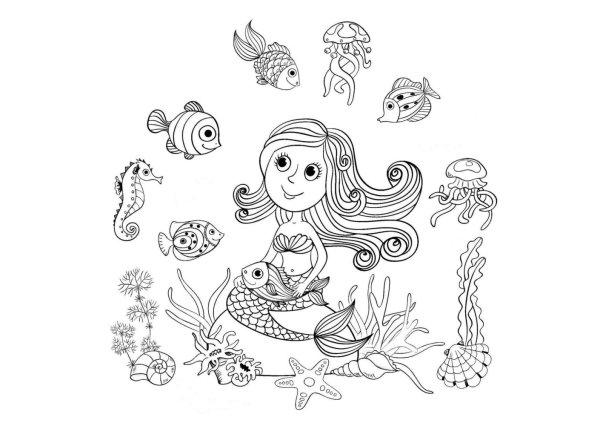 Раскраски для девочек море