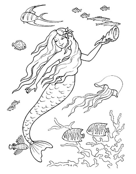 Раскраска к сказке Русалочка Ганс христиан Андерсен