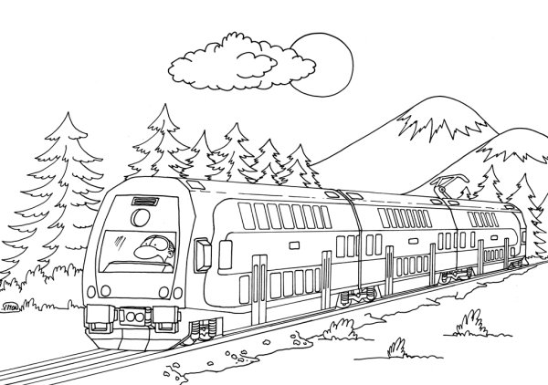 Раскраска поезд