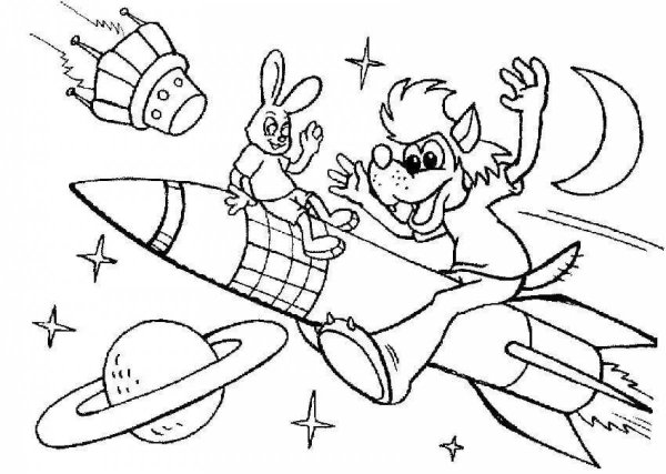 Раскраска. В космосе