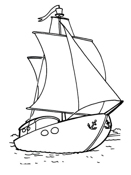 Раскраска. Кораблик