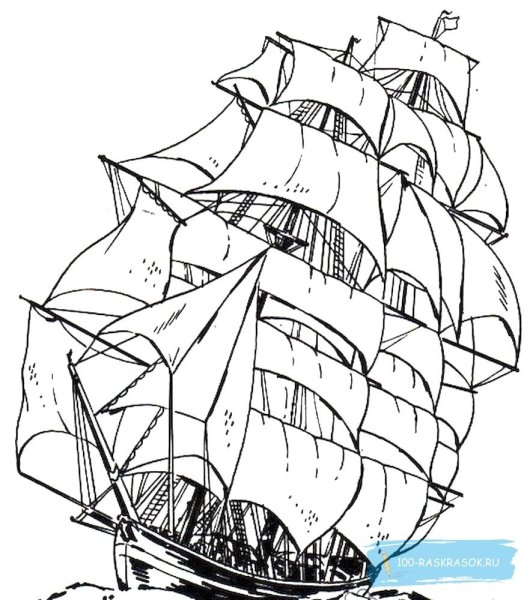Корабли. Раскраска