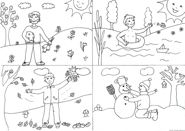 Времена года раскраска для малышей