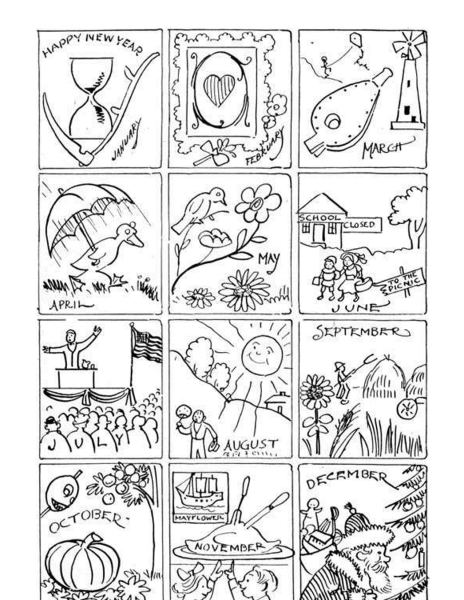 Раскраска месяца года