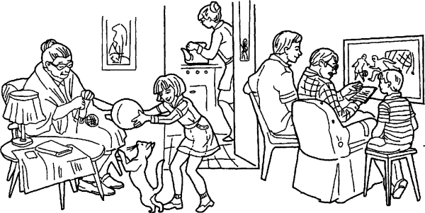 Раскраски занятия в семье