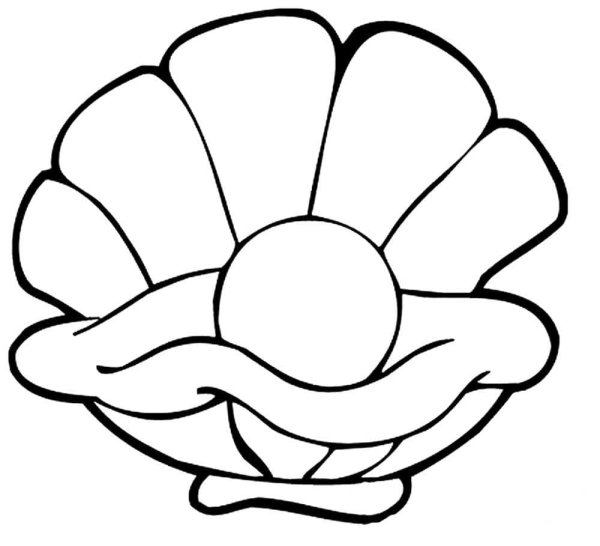 Раскраска Ракушка с жемчужиной