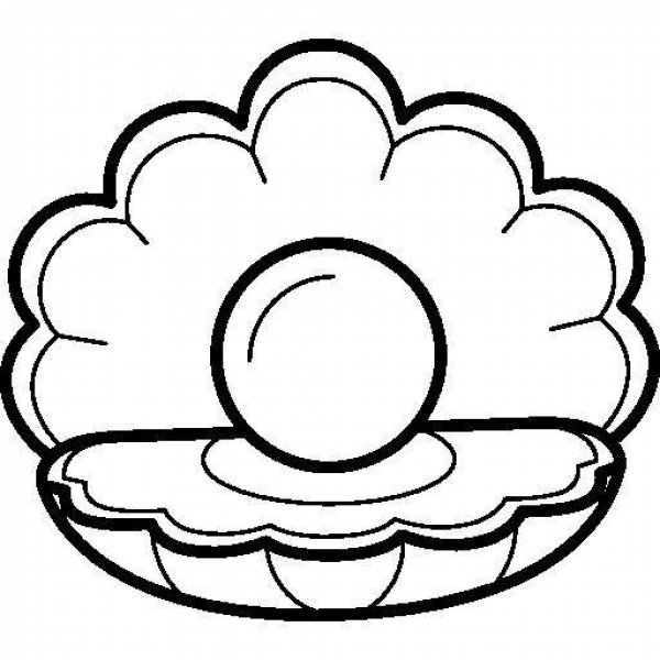 Раскраска Жемчужина в раковине