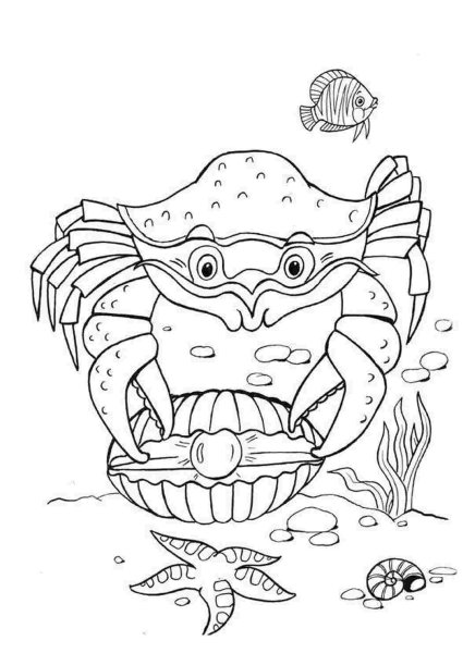 Раскраска морской краб
