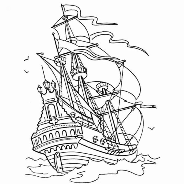 Пираты Карибского моря раскраска корабль