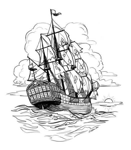 Пиратский корабль для выжигания