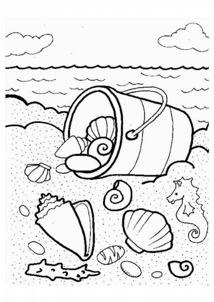 В море. Раскраска
