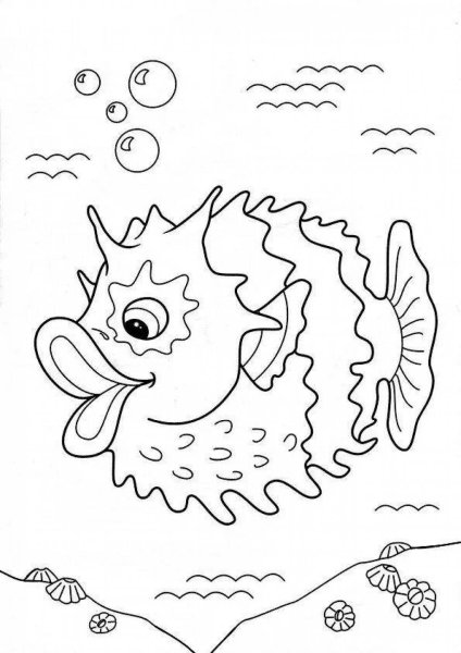 Морские рыбы раскраска для детей