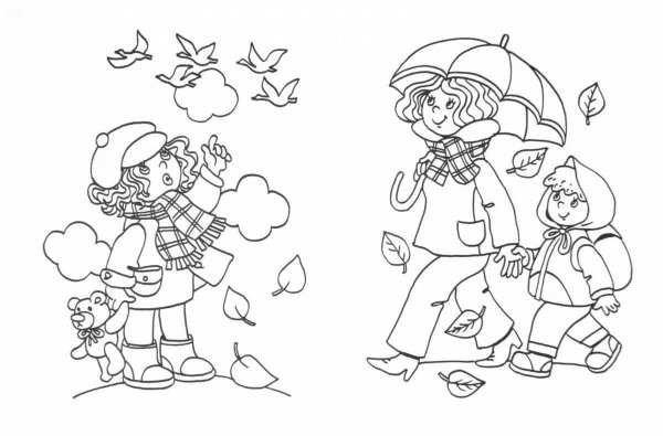 Раскраски осень для детей 5-6 лет