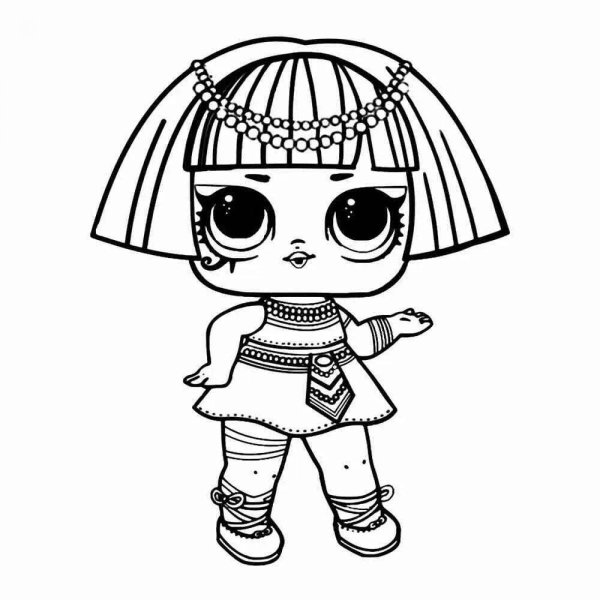Кукла ЛОЛ фараон раскраска