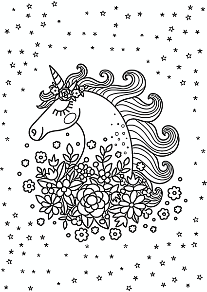 Раскраска Единорог для детей 6-7 лет