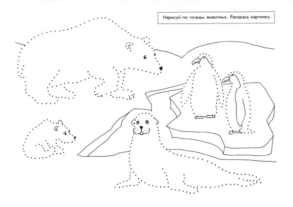 Животные севера графомоторика