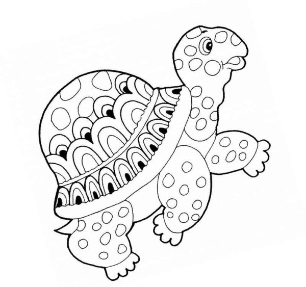 Раскраска антистресс для детей черепаха