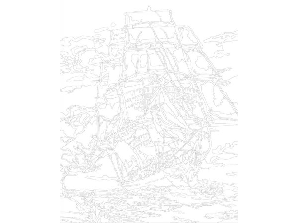 Раскраска по номерам парусник