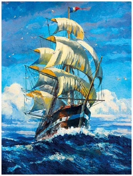 Алмазная мозаика корабль