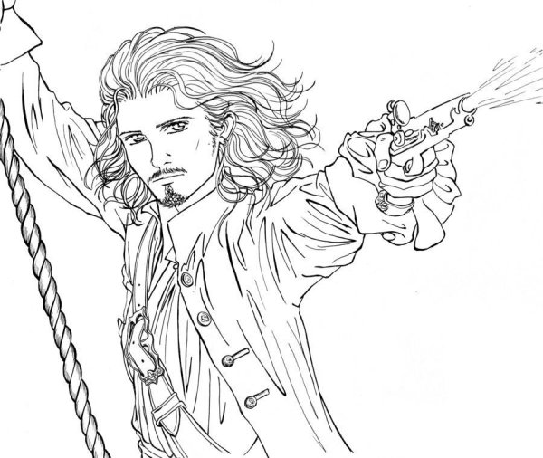 Разукрашка пираты Карибского моря