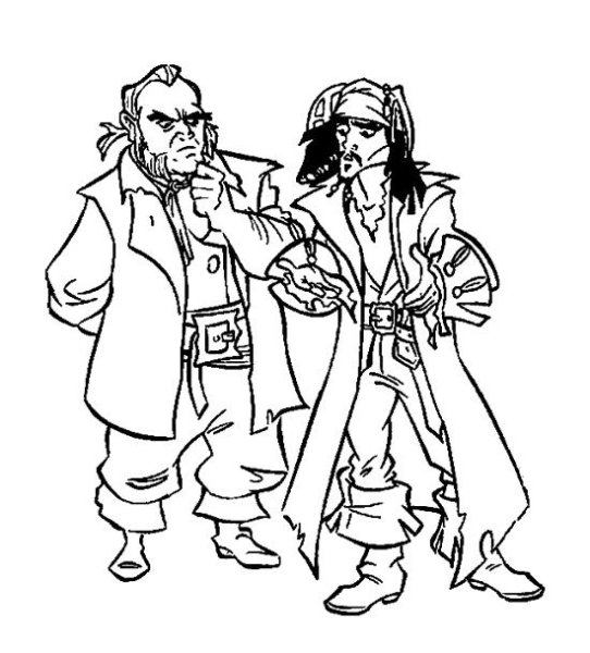 Раскраска пираты Карибского моря Джек Воробей