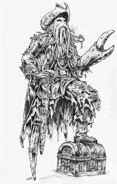 Раскраска Дэви Джонс