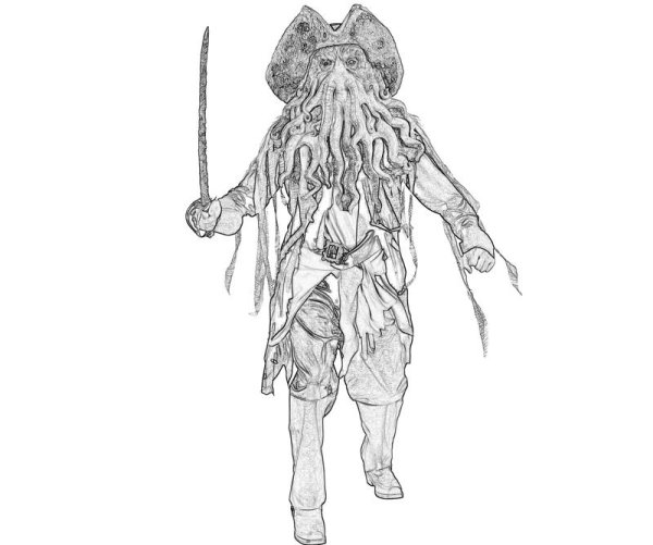 Раскраска Дэви Джонс