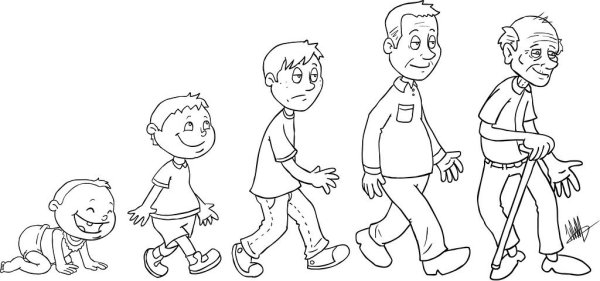 Возраст человека раскраска