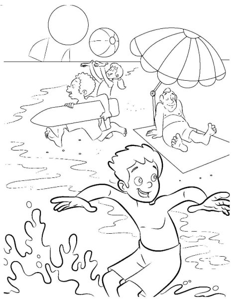 Раскраска летние каникулы