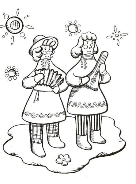 Народная игрушка раскраска